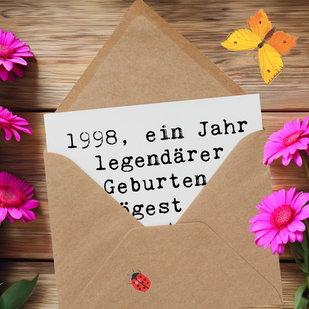 Deluxe Karte Spruch 1998 Geburtstag Glanz Karte, Grußkarte, Klappkarte, Einladungskarte, Glückwunschkarte, Hochzeitskarte, Geburtstagskarte, Hochwertige Grußkarte, Hochwertige Klappkarte, Geburtstag, Geburtstagsgeschenk, Geschenk