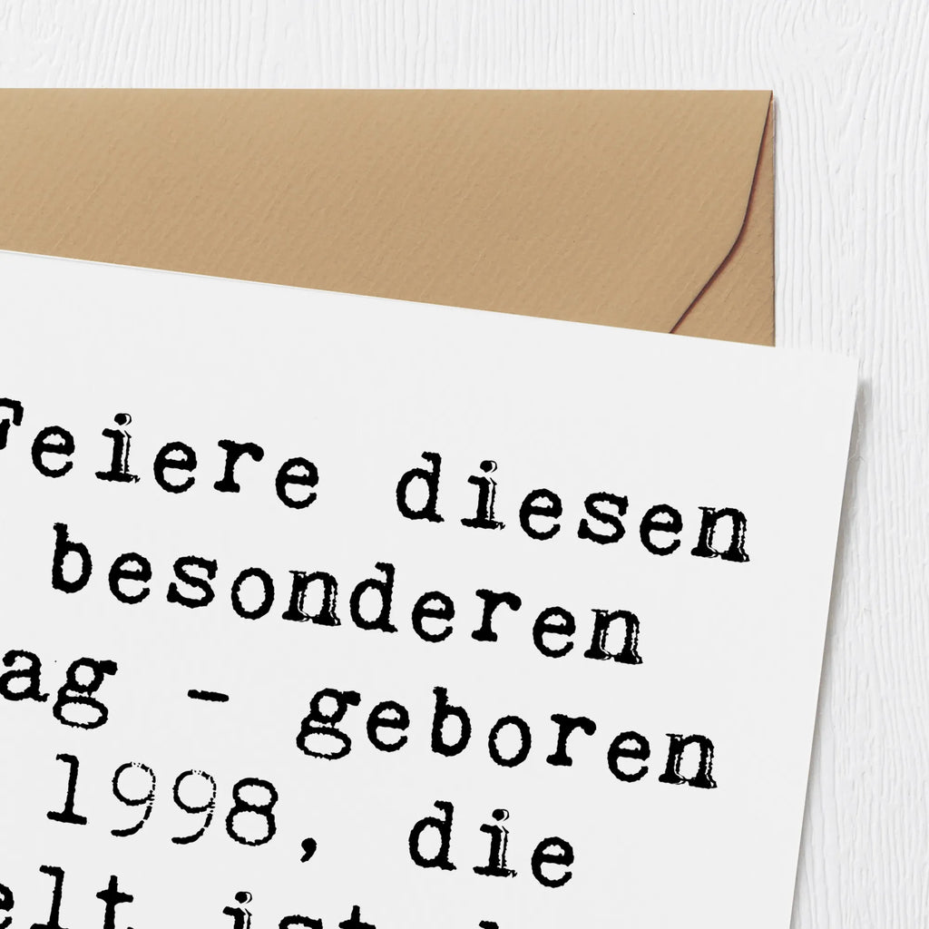 Deluxe Karte Spruch 1998 Geburtstag Karte, Grußkarte, Klappkarte, Einladungskarte, Glückwunschkarte, Hochzeitskarte, Geburtstagskarte, Hochwertige Grußkarte, Hochwertige Klappkarte, Geburtstag, Geburtstagsgeschenk, Geschenk