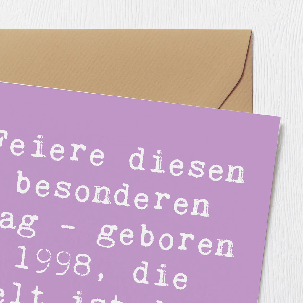 Deluxe Karte Spruch 1998 Geburtstag Karte, Grußkarte, Klappkarte, Einladungskarte, Glückwunschkarte, Hochzeitskarte, Geburtstagskarte, Hochwertige Grußkarte, Hochwertige Klappkarte, Geburtstag, Geburtstagsgeschenk, Geschenk