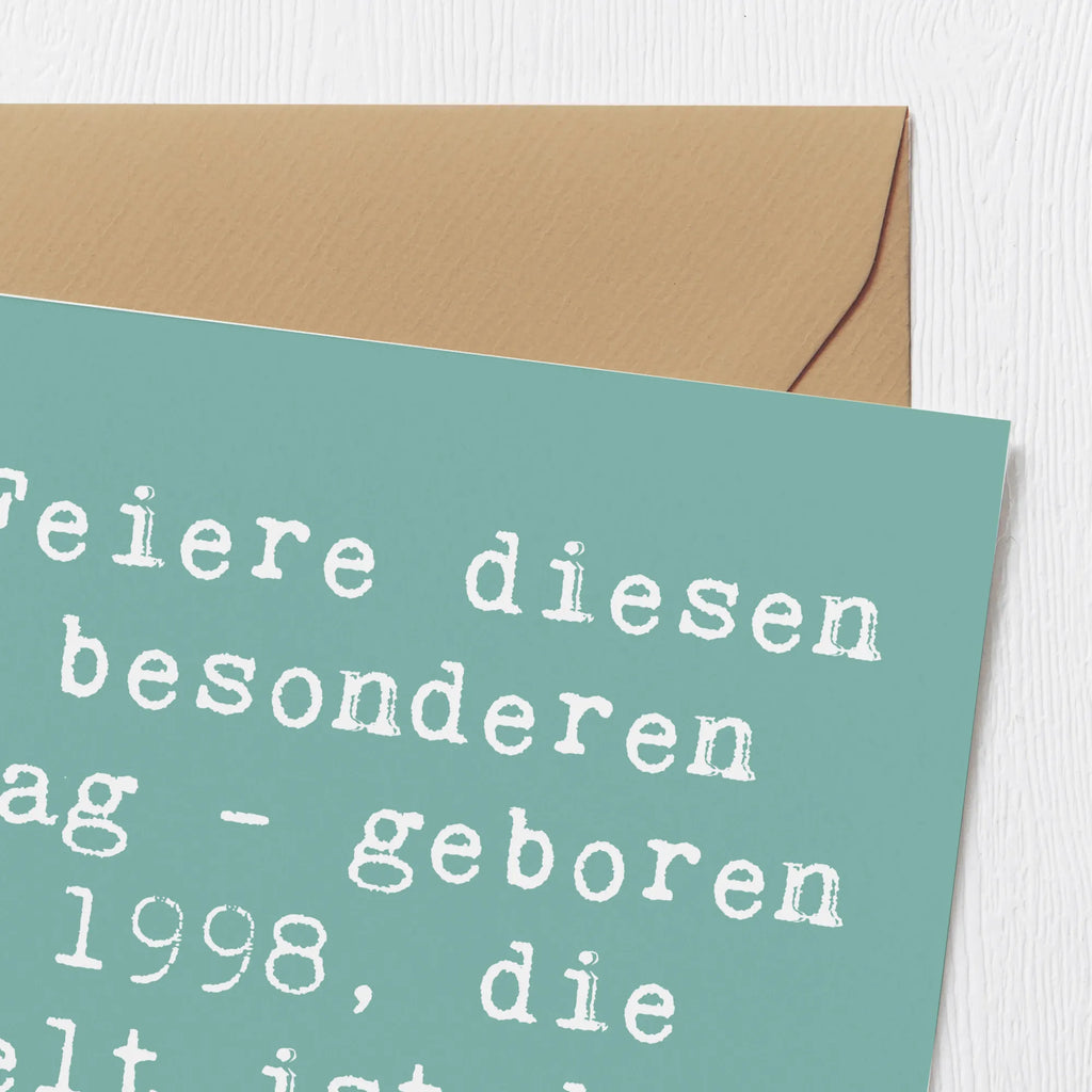 Deluxe Karte Spruch 1998 Geburtstag Karte, Grußkarte, Klappkarte, Einladungskarte, Glückwunschkarte, Hochzeitskarte, Geburtstagskarte, Hochwertige Grußkarte, Hochwertige Klappkarte, Geburtstag, Geburtstagsgeschenk, Geschenk