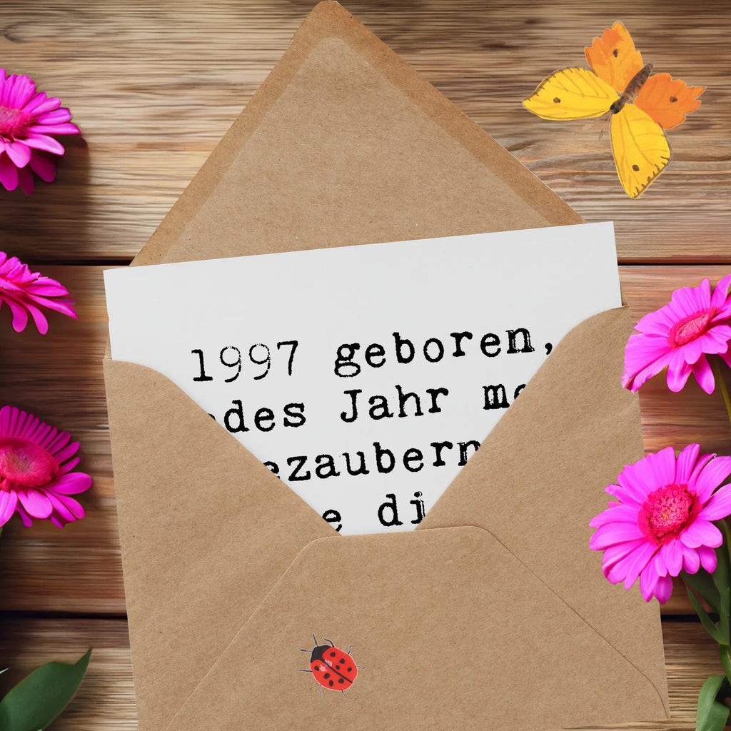 Deluxe Karte Spruch 1997 Geburtstag Charmant Karte, Grußkarte, Klappkarte, Einladungskarte, Glückwunschkarte, Hochzeitskarte, Geburtstagskarte, Hochwertige Grußkarte, Hochwertige Klappkarte, Geburtstag, Geburtstagsgeschenk, Geschenk