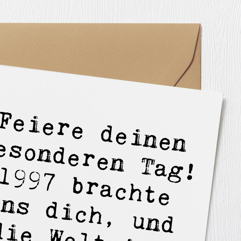 Deluxe Karte Spruch 1997 Geburtstag Karte, Grußkarte, Klappkarte, Einladungskarte, Glückwunschkarte, Hochzeitskarte, Geburtstagskarte, Hochwertige Grußkarte, Hochwertige Klappkarte, Geburtstag, Geburtstagsgeschenk, Geschenk