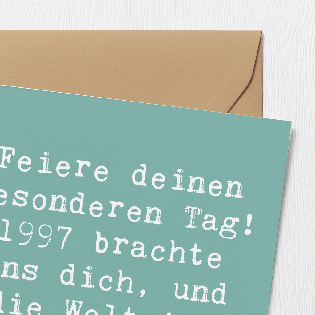 Deluxe Karte Spruch 1997 Geburtstag Karte, Grußkarte, Klappkarte, Einladungskarte, Glückwunschkarte, Hochzeitskarte, Geburtstagskarte, Hochwertige Grußkarte, Hochwertige Klappkarte, Geburtstag, Geburtstagsgeschenk, Geschenk