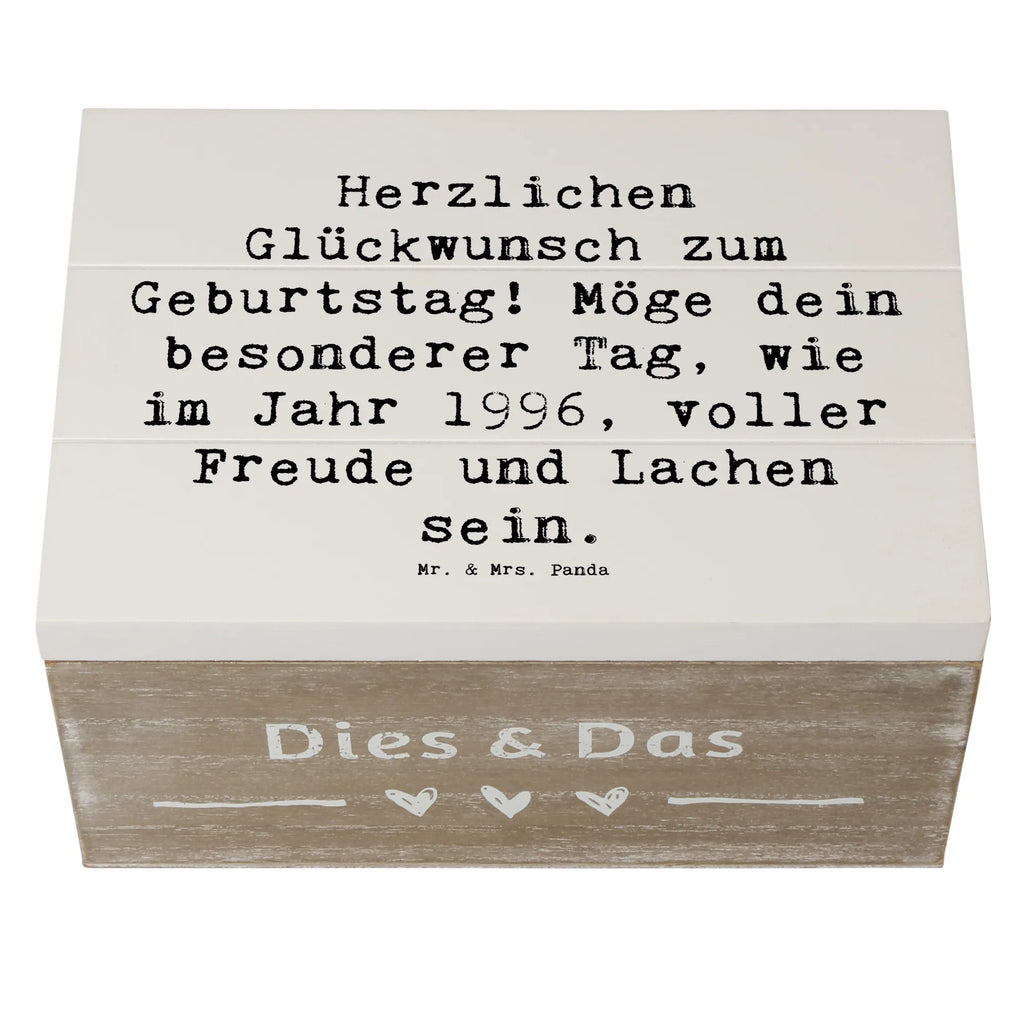Wooden chest Saying Herzlichen Glückwunsch zum Geburtstag! Möge dein besonderer Tag, wie im Jahr 1996, voller Freude und Lachen sein. Dekokiste, Geschenkbox, Truhe, Schatulle, Holzkiste, Erinnerungsbox, Erinnerungskiste, Aufbewahrungsbox, Kiste, Geschenkdose, Schatzkiste, XXL, Geburtstag, Geburtstagsgeschenk, Geschenk
