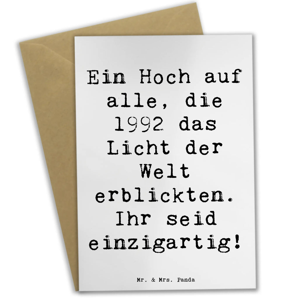 Greetings card Saying Ein Hoch auf alle, die 1992 das Licht der Welt erblickten. Ihr seid einzigartig! Klappkarte, Hochzeitskarte, Ansichtskarten, Einladungskarte, Grußkarte, Karte, Geburtstagskarte, Glückwunschkarte, Geburtstag, Geburtstagsgeschenk, Geschenk