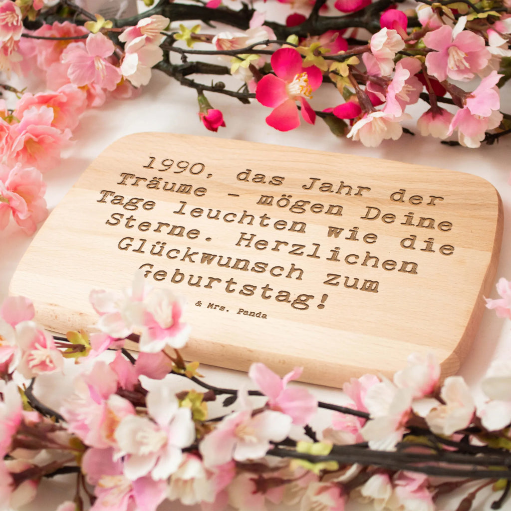 Śniadaniowa deska Przysłowie 1990, das Jahr der Träume - mögen Deine Tage leuchten wie die Sterne. Herzlichen Glückwunsch zum Geburtstag! Urodziny, prezent urodzinowy, prezent