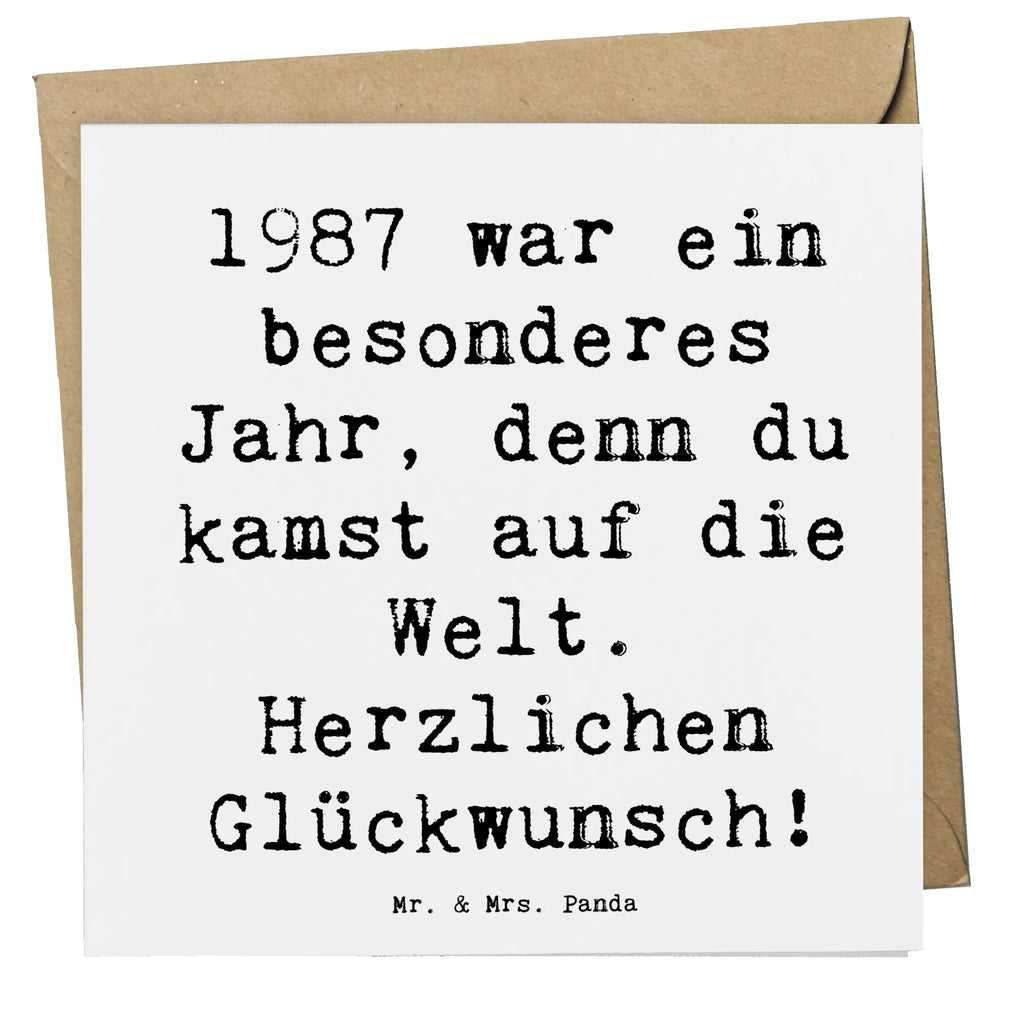 Deluxe Card Saying 1987 war ein besonderes Jahr, denn du kamst auf die Welt. Herzlichen Glückwunsch! Karte, Grußkarte, Klappkarte, Einladungskarte, Glückwunschkarte, Hochzeitskarte, Geburtstagskarte, Hochwertige Grußkarte, Hochwertige Klappkarte, Geburtstag, Geburtstagsgeschenk, Geschenk