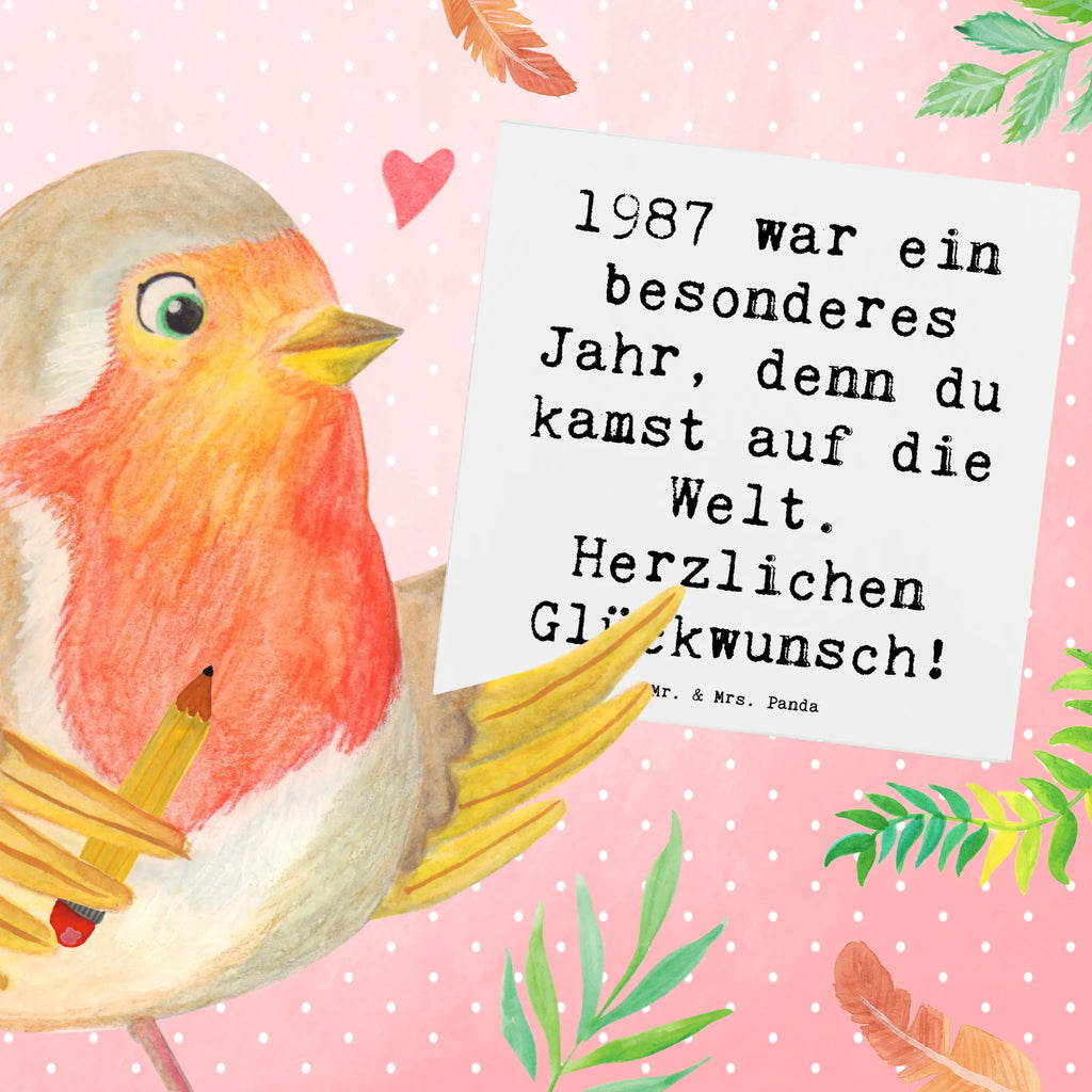Deluxe Card Saying 1987 war ein besonderes Jahr, denn du kamst auf die Welt. Herzlichen Glückwunsch! Karte, Grußkarte, Klappkarte, Einladungskarte, Glückwunschkarte, Hochzeitskarte, Geburtstagskarte, Hochwertige Grußkarte, Hochwertige Klappkarte, Geburtstag, Geburtstagsgeschenk, Geschenk