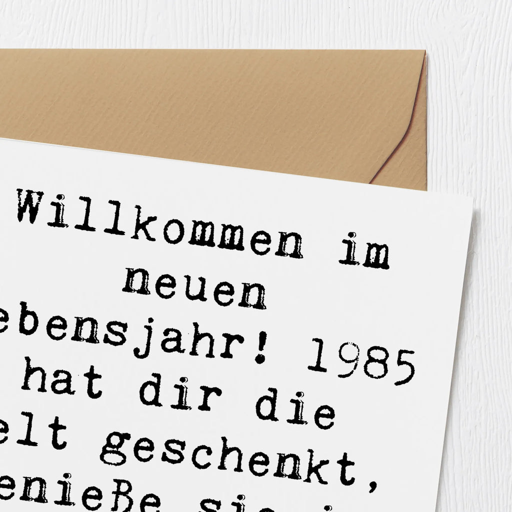 Deluxe Karte Spruch 1985 Geburtstag Karte, Grußkarte, Klappkarte, Einladungskarte, Glückwunschkarte, Hochzeitskarte, Geburtstagskarte, Hochwertige Grußkarte, Hochwertige Klappkarte, Geburtstag, Geburtstagsgeschenk, Geschenk