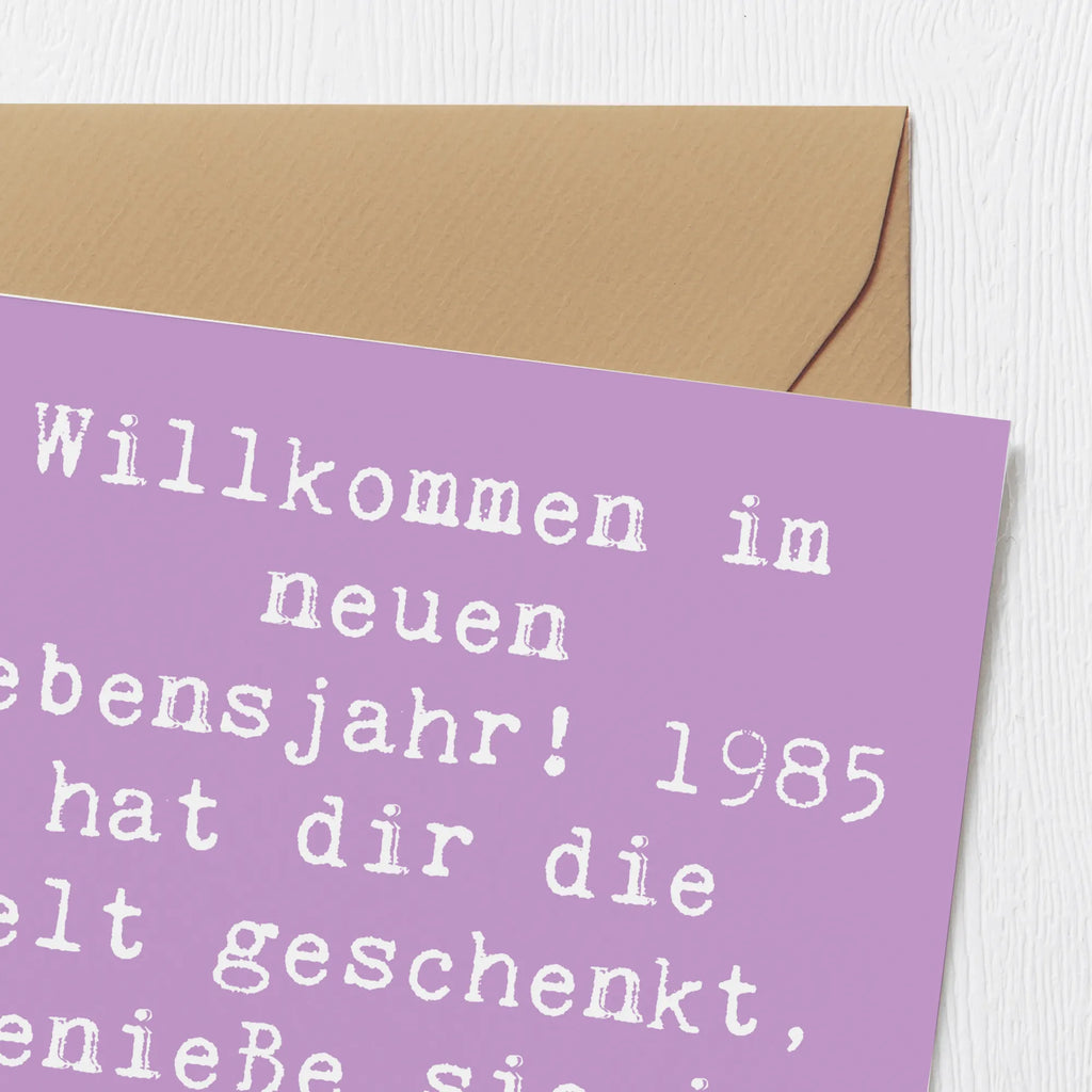 Deluxe Karte Spruch 1985 Geburtstag Karte, Grußkarte, Klappkarte, Einladungskarte, Glückwunschkarte, Hochzeitskarte, Geburtstagskarte, Hochwertige Grußkarte, Hochwertige Klappkarte, Geburtstag, Geburtstagsgeschenk, Geschenk