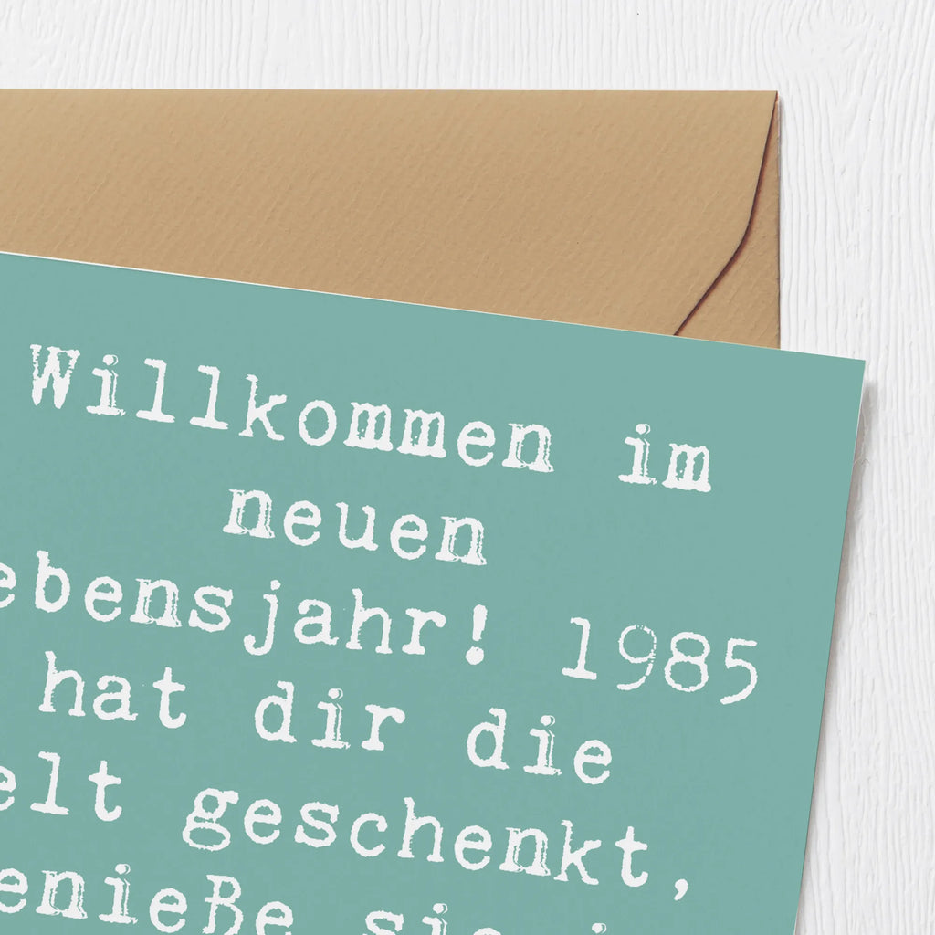 Deluxe Karte Spruch 1985 Geburtstag Karte, Grußkarte, Klappkarte, Einladungskarte, Glückwunschkarte, Hochzeitskarte, Geburtstagskarte, Hochwertige Grußkarte, Hochwertige Klappkarte, Geburtstag, Geburtstagsgeschenk, Geschenk
