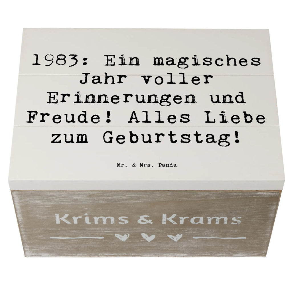 Holzkiste Spruch 1983 Geburtstagserinnerungen Schatulle, Erinnerungskiste, Truhe, Erinnerungsbox, Schatzkiste, Dekokiste, Aufbewahrungsbox, XXL, Geschenkdose, Kiste, Holzkiste, Geschenkbox, Geburtstag, Geburtstagsgeschenk, Geschenk