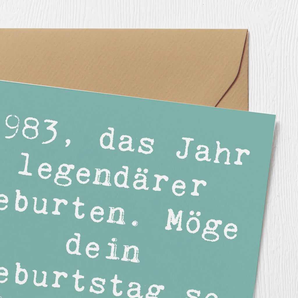 Deluxe Karte Spruch 1983 Geburtstag Karte, Grußkarte, Klappkarte, Einladungskarte, Glückwunschkarte, Hochzeitskarte, Geburtstagskarte, Hochwertige Grußkarte, Hochwertige Klappkarte, Geburtstag, Geburtstagsgeschenk, Geschenk