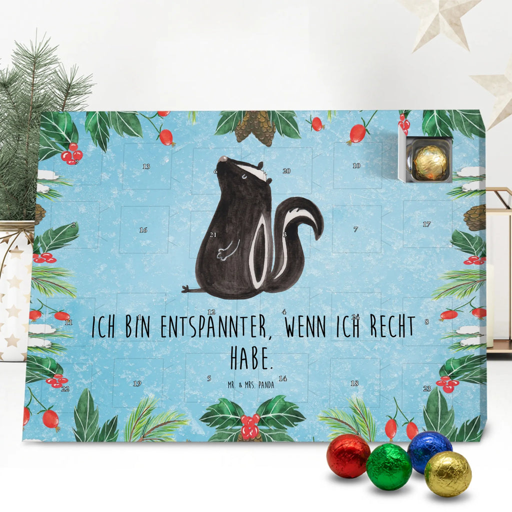 Chocolate advent calendar skunk Sit stinky, law, know-it-all, wild animal, predator