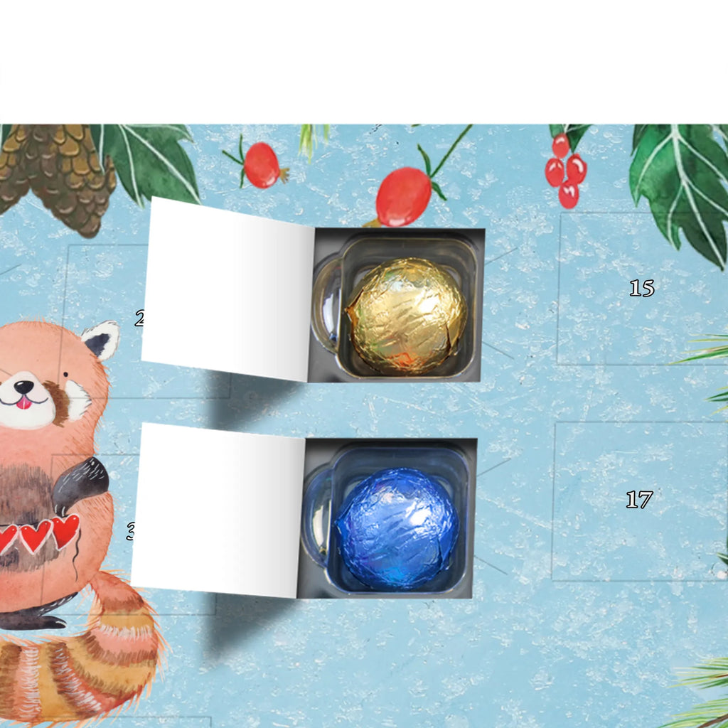 Chocolate advent calendar red panda gift ideas, gifts, small animals, good mood, cute, funny sayings, cute animal motives, hand drawn, special gifts, card, animal lover, favourite person, darling, red, heart