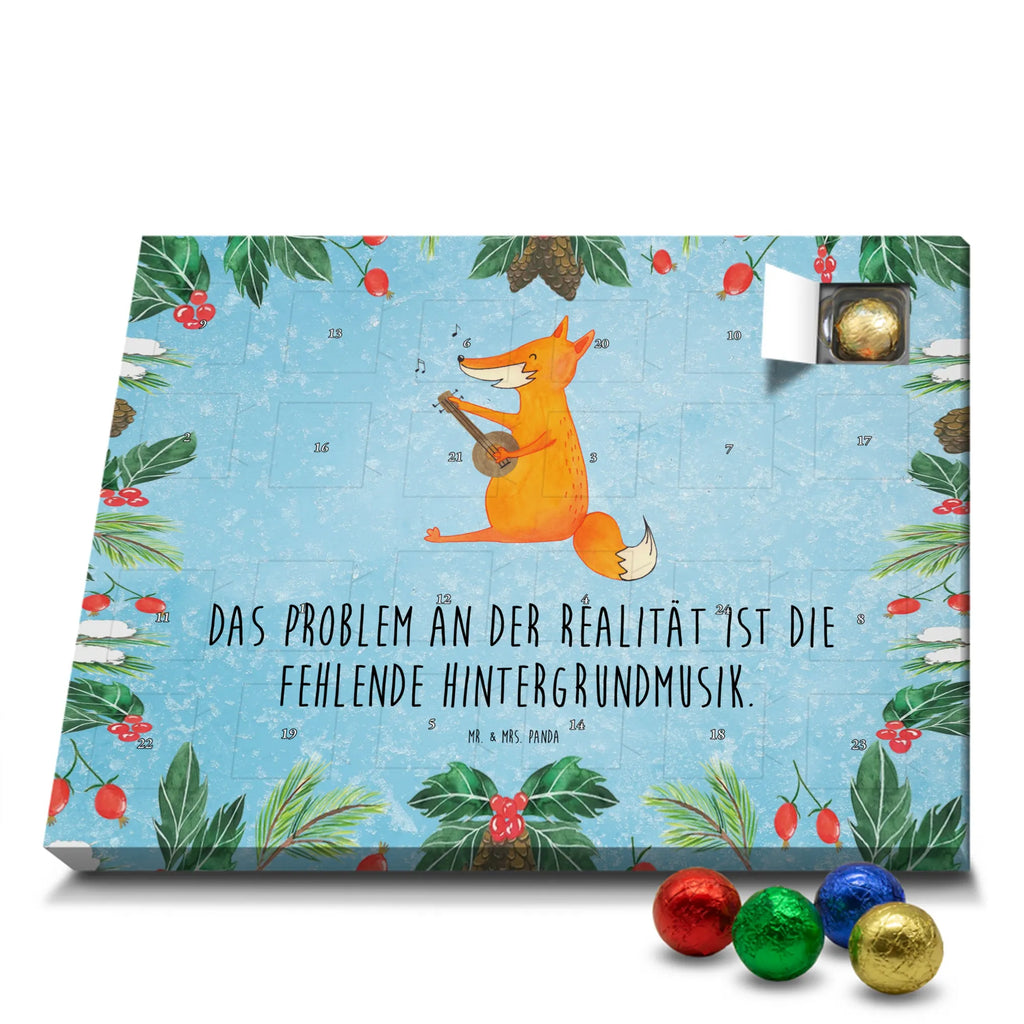 Chocolate advent calendar Fox guitar forest wildlife, clever as a fox, foxes, animal lover, music saying, singer, gift musician, guitar, musician