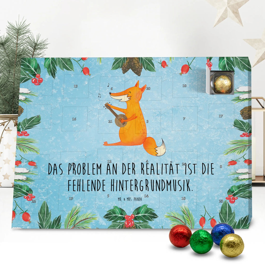 Chocolate advent calendar Fox guitar forest wildlife, clever as a fox, foxes, animal lover, music saying, singer, gift musician, guitar, musician