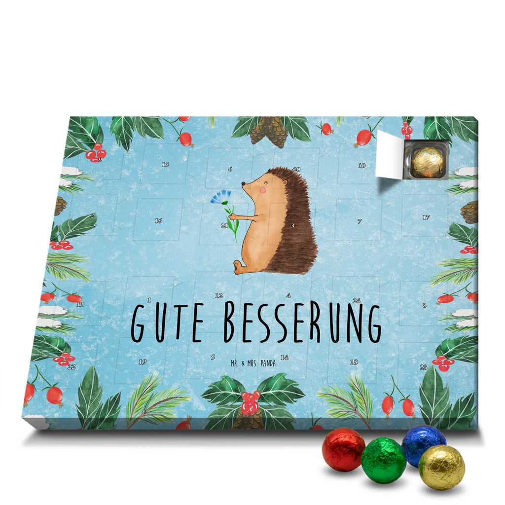 Chocolate advent calendar Hedgehog Flower gift ideas, gifts, small animals, good mood, cute, funny sayings, cute animal motives, hand drawn, special gifts, card, animal lover, hospital, illness, get well soon, recovery wishes, sick, visit