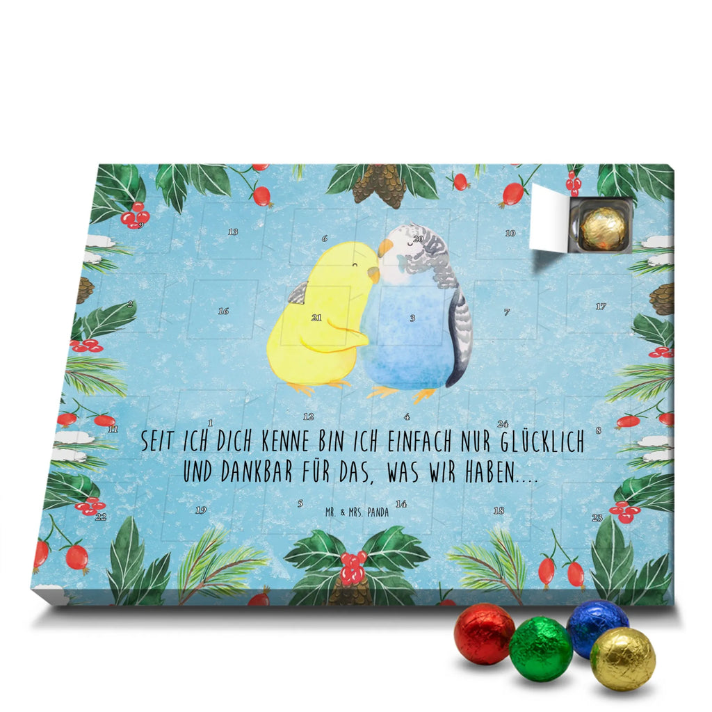 Chocolate advent calendar Parakeets in love Loving, Marriage, Proposal of marriage, anniversary gift, Together, Love gift, gift for her, gift for him, Two, trust, budgie, closeness, cuddling, birds