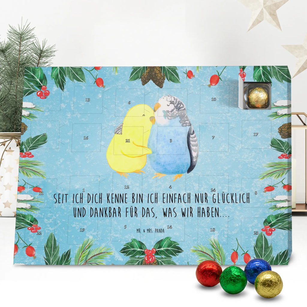Chocolate advent calendar Parakeets in love Loving, Marriage, Proposal of marriage, anniversary gift, Together, Love gift, gift for her, gift for him, Two, trust, budgie, closeness, cuddling, birds