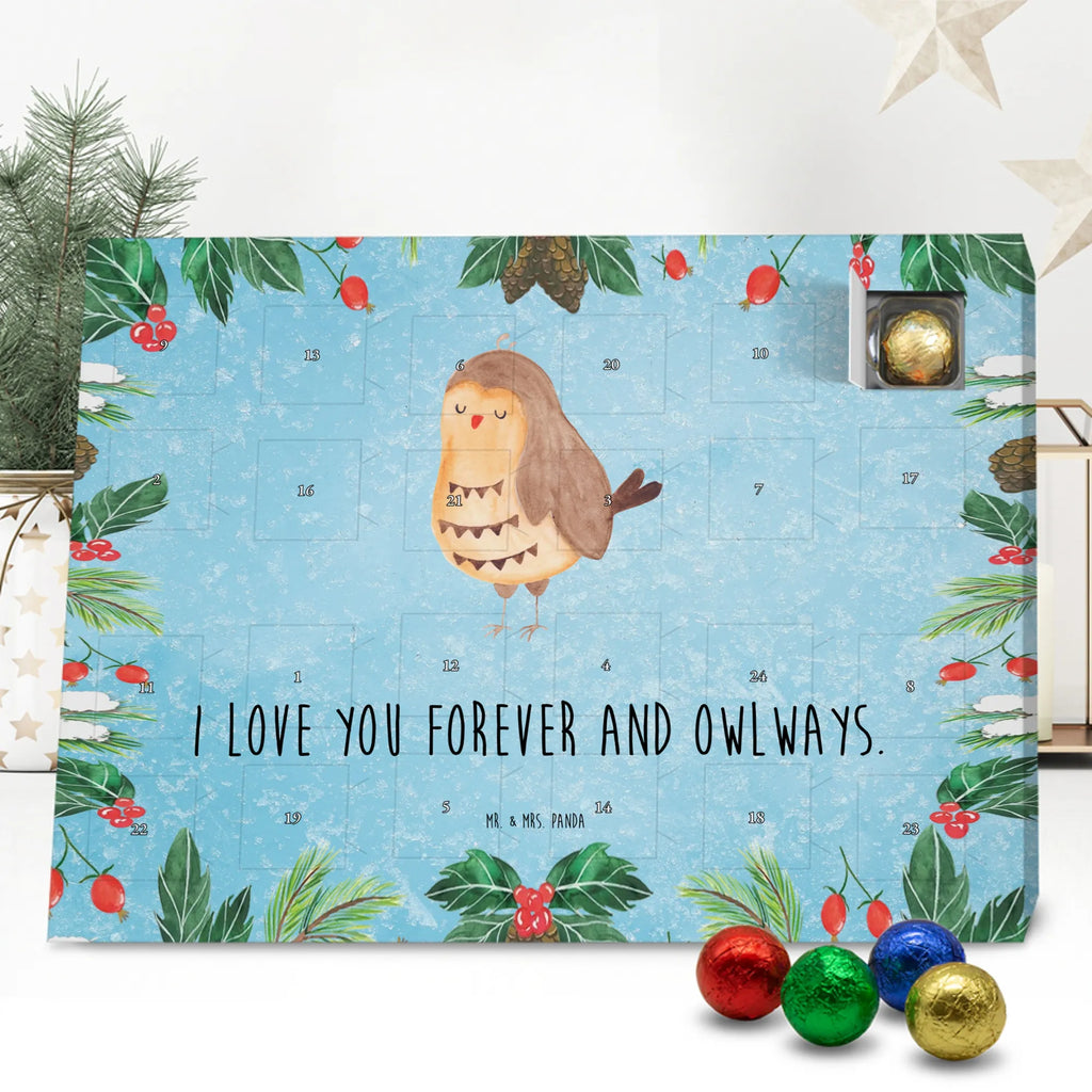 Chocolate advent calendar Owl Satisfied illustrated, nocturnal, romantic gift, gift ideas, birthday present, forest animal, bird, owl decor, Owl saying, Pun funny, Saying beautiful, Romantic, Owl deco, Wedding anniversary gift, Love saying