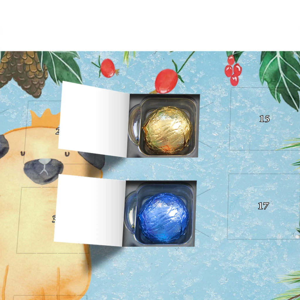 Chocolate advent calendar pug Crown mutt, dog sayings, love dogs, dog mama, funny gifts for dog owners, woof, what do you give a dog lover, dog breed, Christmas gifts for dogs, gifts for dogs, bag with dog print, love for dogs, hound, dog decorative items, childless, allergic, dog owners. Saying, Pug, house rules