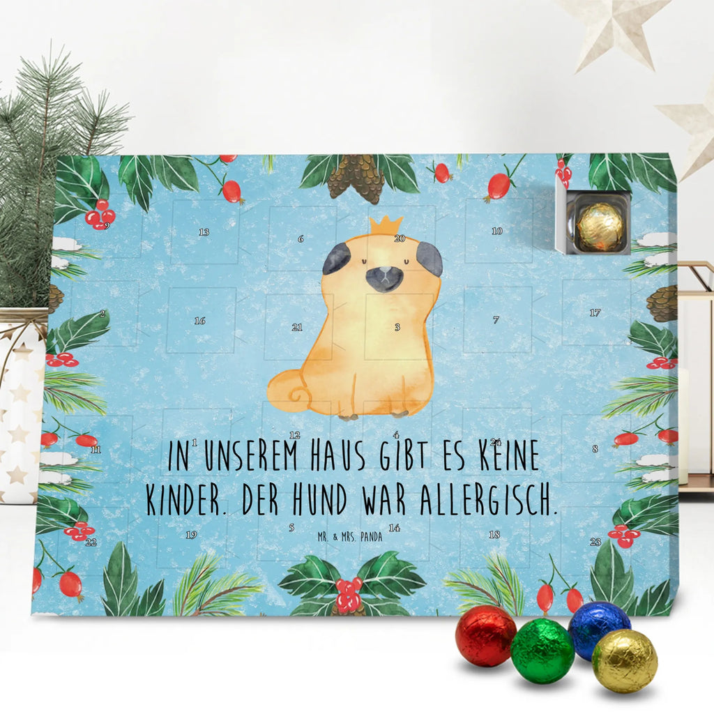 Chocolate advent calendar pug Crown mutt, dog sayings, love dogs, dog mama, funny gifts for dog owners, woof, what do you give a dog lover, dog breed, Christmas gifts for dogs, gifts for dogs, bag with dog print, love for dogs, hound, dog decorative items, childless, allergic, dog owners. Saying, Pug, house rules