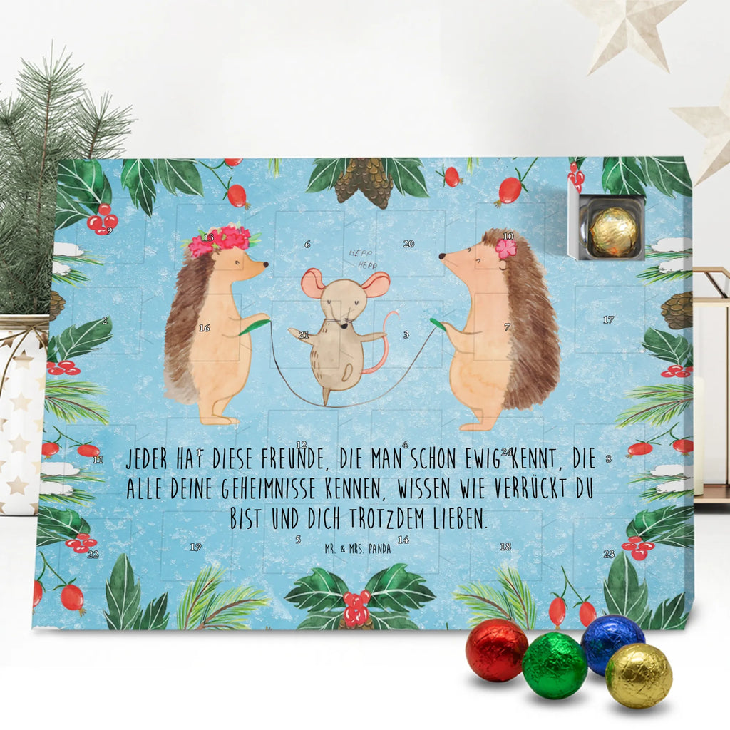 Chocolate advent calendar Hedgehog skipping gift ideas, gifts, small animals, good mood, cute, funny sayings, cute animal motives, hand drawn, special gifts, card, animal lover, children, rope skipping, mouse