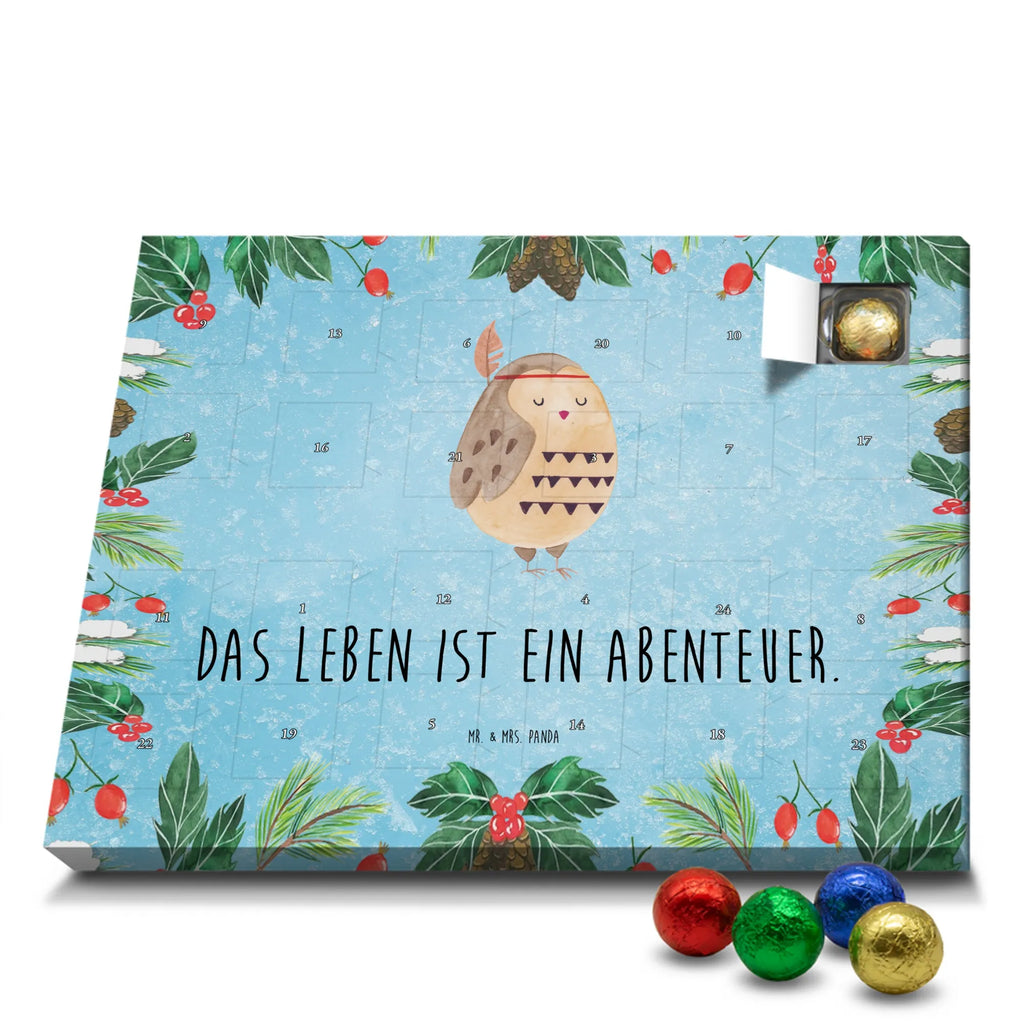 Chocolate advent calendar Owl feather headdress illustrated, nocturnal, romantic gift, gift ideas, birthday present, forest animal, bird, owl decor, Indian saying, Owl decoration, Life is an adventure, Feather decoration, Travel saying, Decoration, Beautiful saying