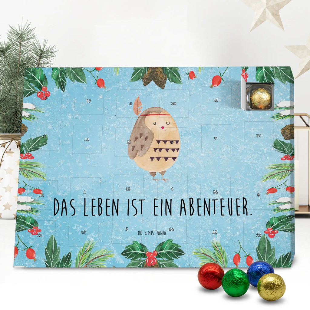 Chocolate advent calendar Owl feather headdress illustrated, nocturnal, romantic gift, gift ideas, birthday present, forest animal, bird, owl decor, Indian saying, Owl decoration, Life is an adventure, Feather decoration, Travel saying, Decoration, Beautiful saying