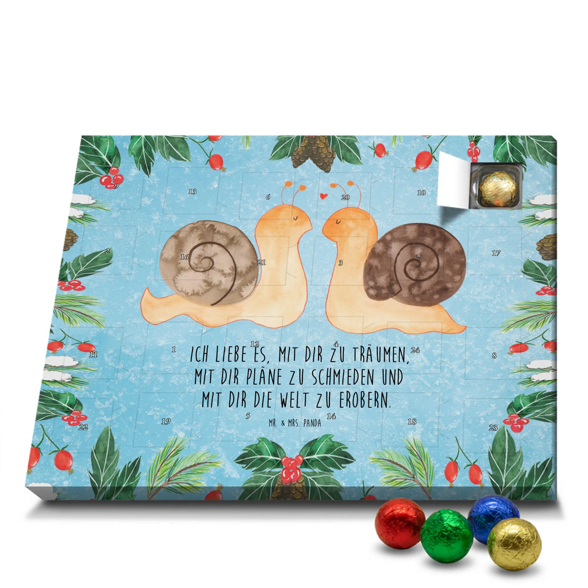 Chocolate advent calendar Snails in love Loving, Two, Together, Marriage, Proposal of marriage, Love gift, gift for her, gift for him, anniversary gift