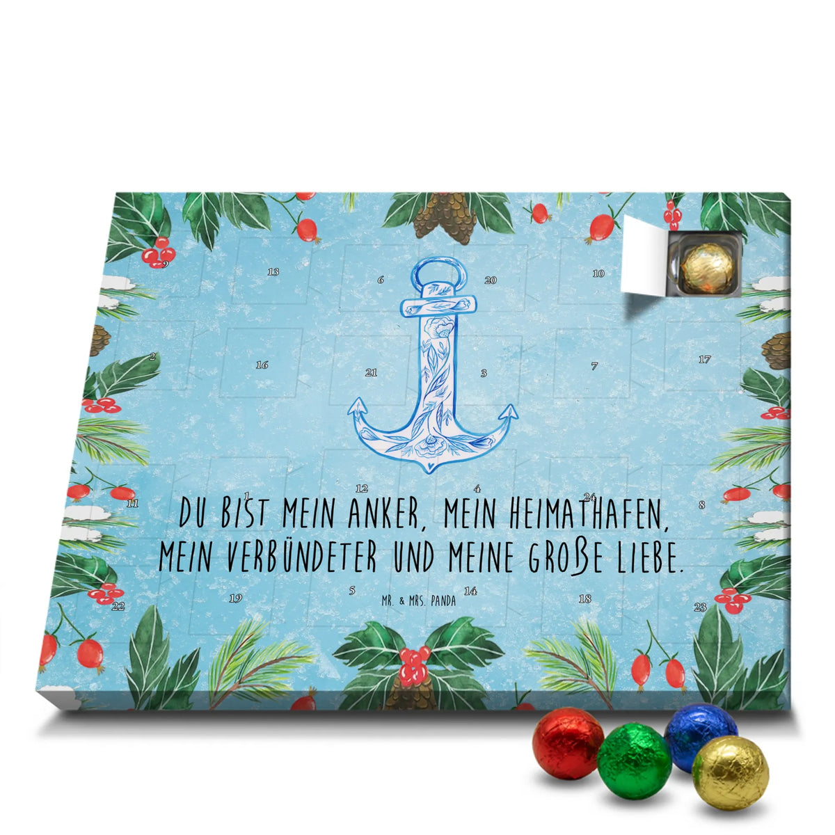 Chocolate advent calendar anchor Blue animal lover, gift ideas, small animals, hand drawn, special gifts, good mood, funny sayings, cute, cute animal motives, card, gifts