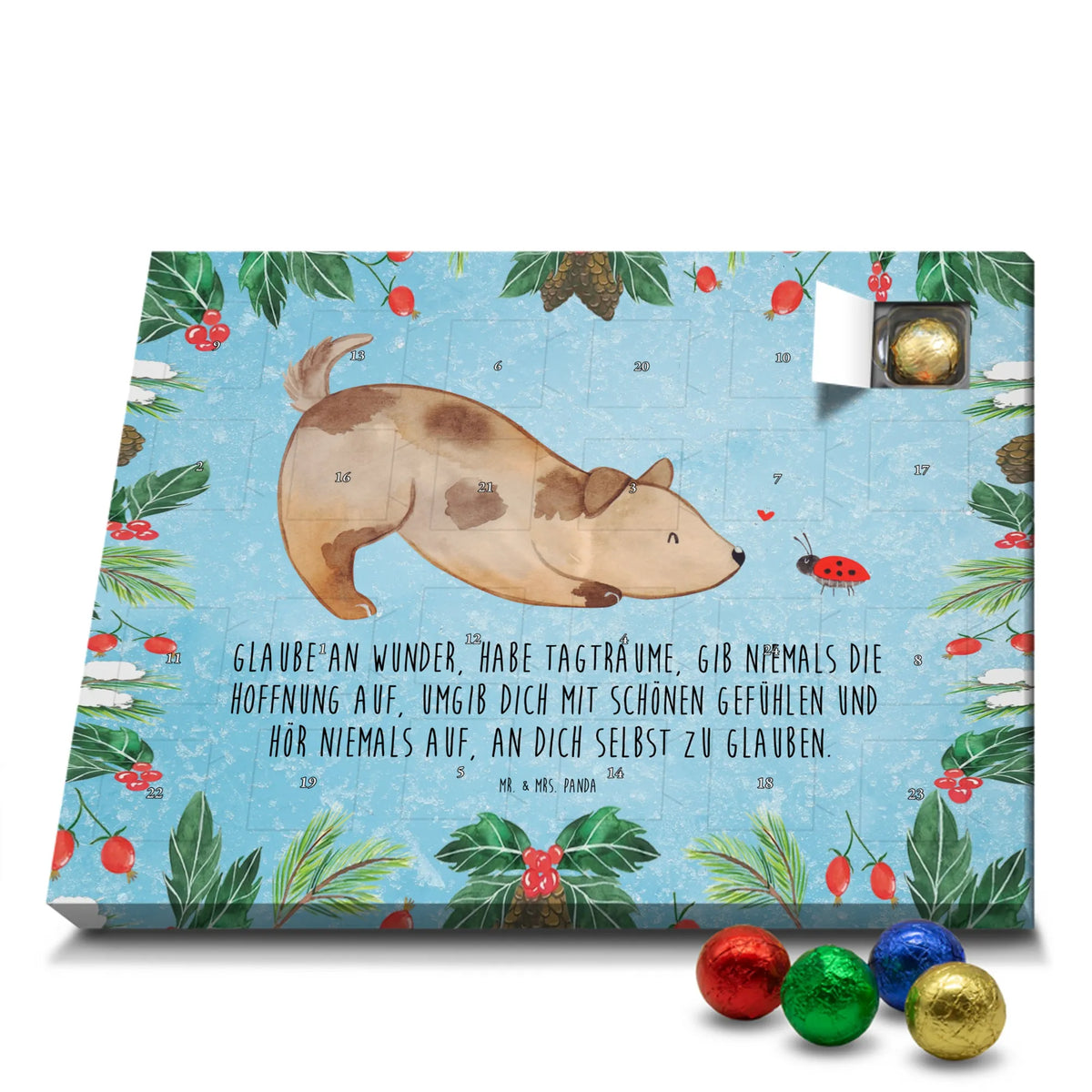 Chocolate advent calendar Dog ladybug bag with dog print, woof, love for dogs, mutt, dog breed, dog decorative items, dog sayings, gifts for dogs, dog mama, Christmas gifts for dogs, love dogs, what do you give a dog lover, funny gifts for dog owners, hound, Mongrel dog, Dog slogan, Ladybird, Sayings, Mongrel, Dogs