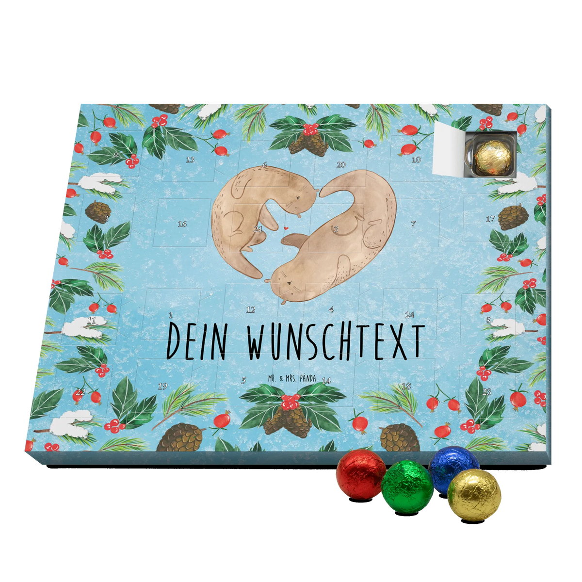 Personalisierter Schoko Adventskalender Otter Valentine