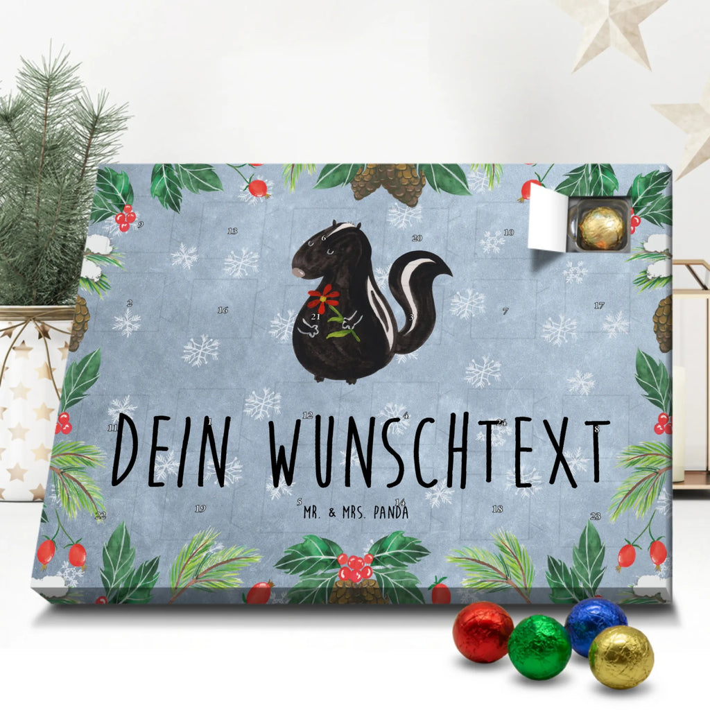 Adventskalender mit Namen Stinktier Blume Personalisierter Adventskalender, Adventskalender mit Namen, Stinktier, Skunk, Dreams, Stinker, Träume, Stinki, Wildtier, Verträumt, Tagträumer, Raubtier