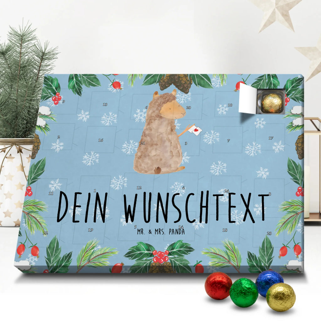 Adventskalender mit Namen Alpaka Fahne Adventskalender mit Namen, Personalisierter Adventskalender, Alpaka, Lama, Lamas, Liebe, Alpakas