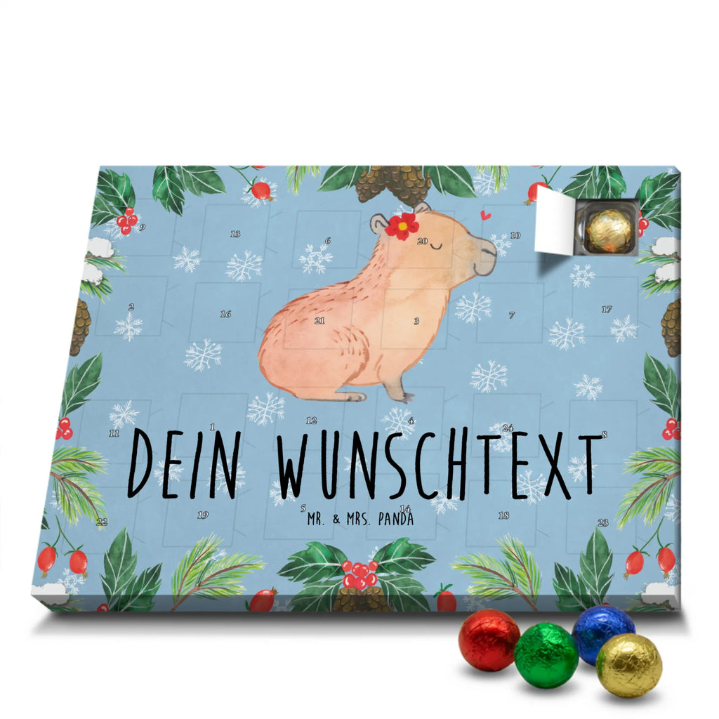 Adventskalender mit Namen Capybara Blume Adventskalender mit Namen, Personalisierter Adventskalender, Tiere, Tiermotive, Lustige Sprüche, Gute Laune, Capybara
