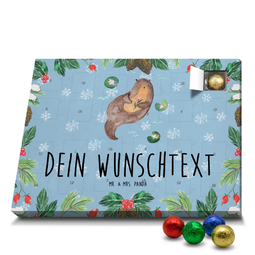 Personalisierter Schoko Adventskalender Otter Seerose Personalisierter Adventskalender, Adventskalender mit Namen, Fischotter, Seeotter, Otter, Otter Seeotter See Otter