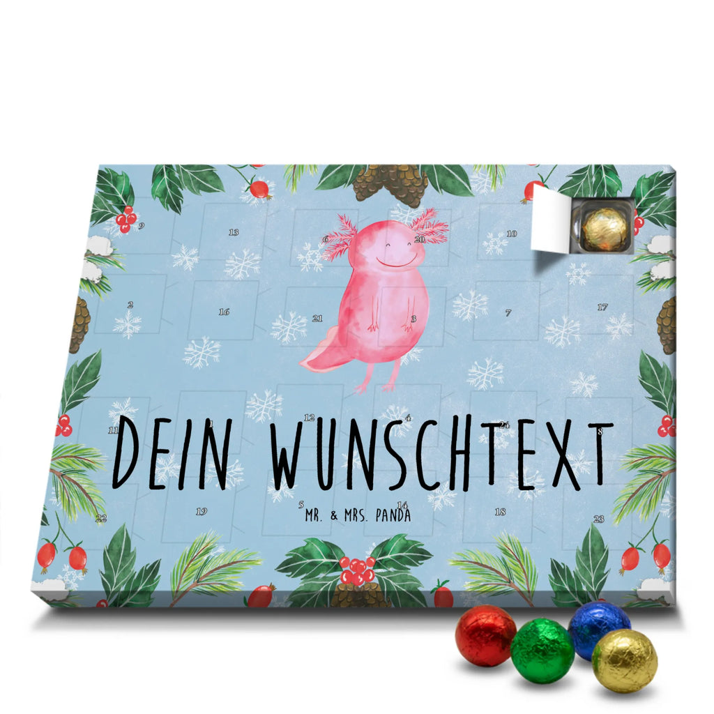 Personalisierter Schoko Adventskalender Axolotl Glücklich Personalisierter Adventskalender, Adventskalender mit Namen, Molch, Axolotl, Schwanzlurch, Motivation, Axolot, Gute Laune, Lurch, Lurche