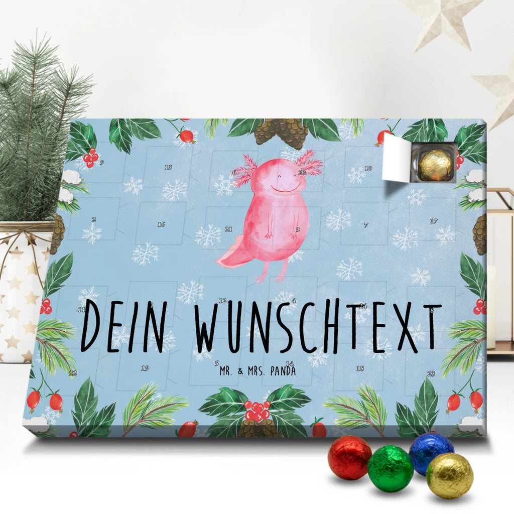 Personalisierter Schoko Adventskalender Axolotl Glücklich Personalisierter Adventskalender, Adventskalender mit Namen, Molch, Axolotl, Schwanzlurch, Motivation, Axolot, Gute Laune, Lurch, Lurche