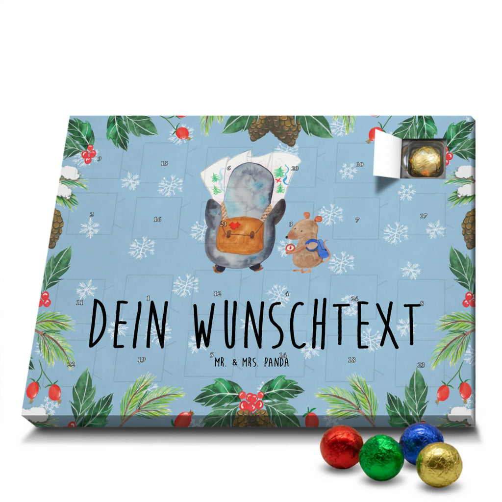 Adventskalender mit Namen Pinguin & Maus Wanderer Personalisierter Adventskalender, Adventskalender mit Namen, Pinguin, Pinguine, Wandern, Abenteuer, Wanderlust, Abenteurer, Ausflug, Roadtrip