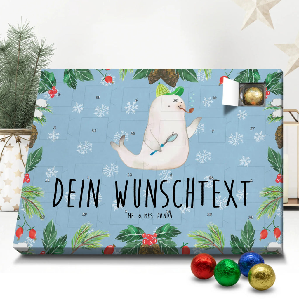 Adventskalender mit Namen Robbe Sherlock Personalisierter Adventskalender, Adventskalender mit Namen, Tiere, Tiermotive, Gute Laune, Lustige Sprüche
