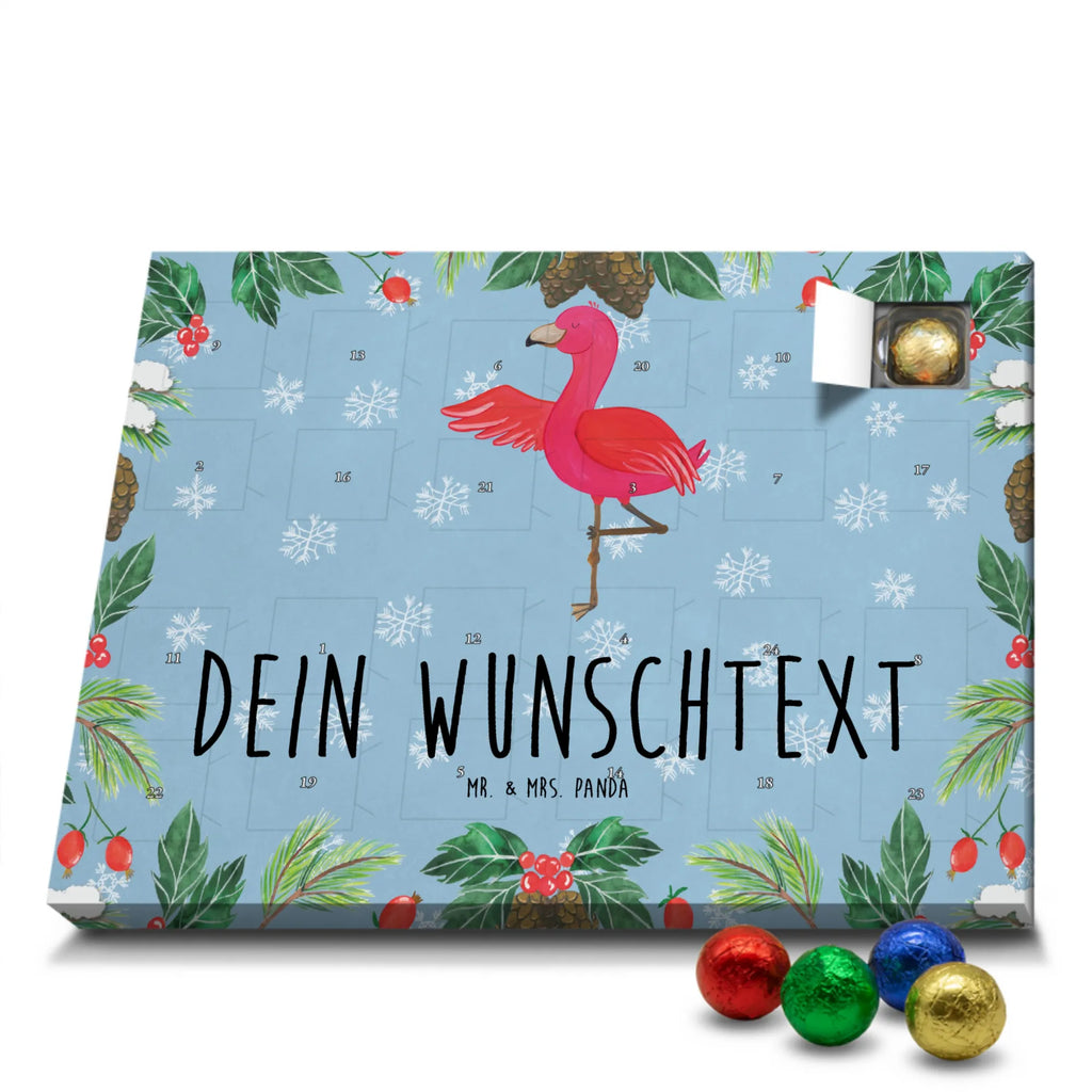 Adventskalender mit Namen Flamingo Yoga Personalisierter Adventskalender, Adventskalender mit Namen, Flamingo, Yoga-Übung, Vogel, Achtsamkeit, Namaste, Entspannung, Tiefenentspannung, Aufregen, Ärger, Yoga