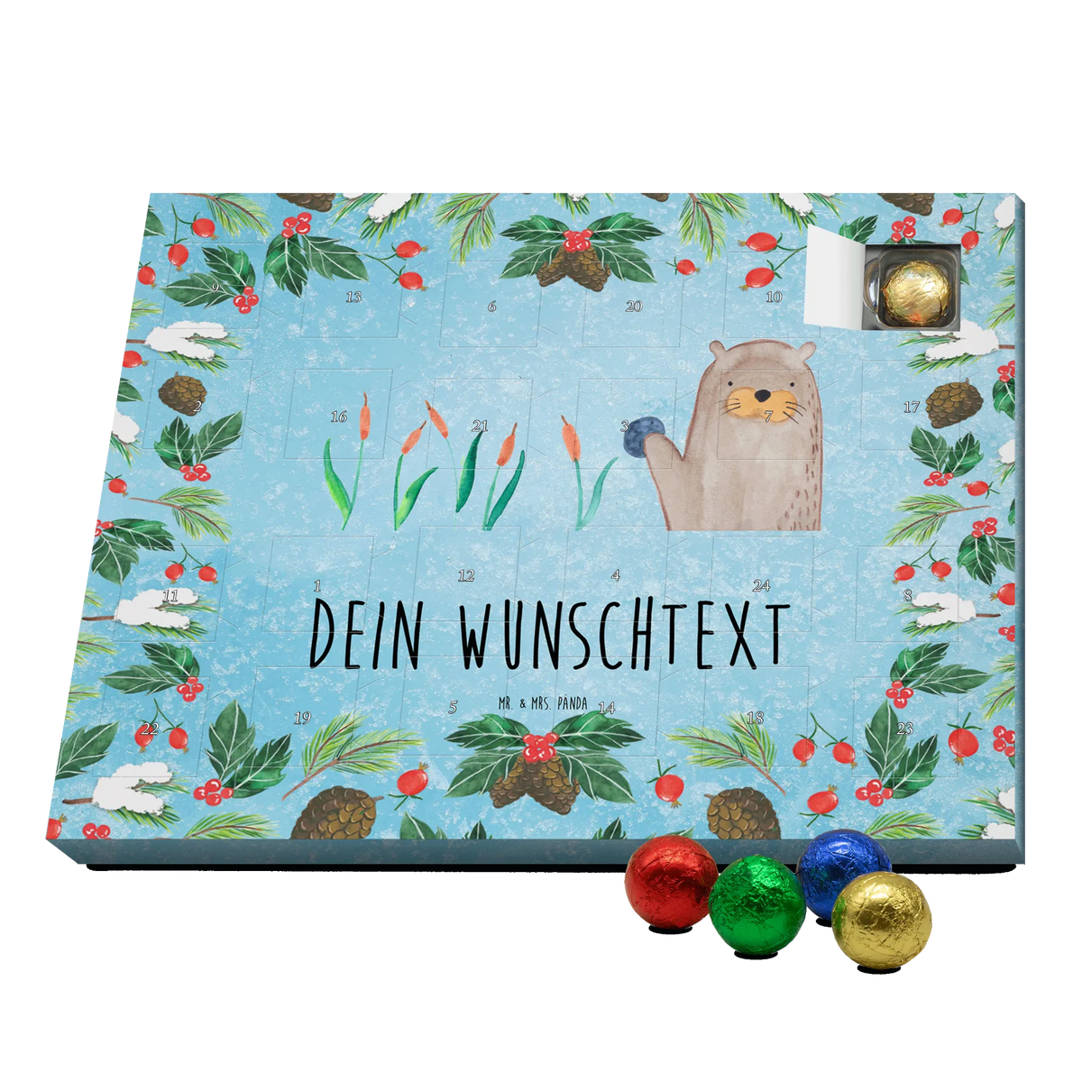 Personalisierter Schoko Adventskalender Otter Stein