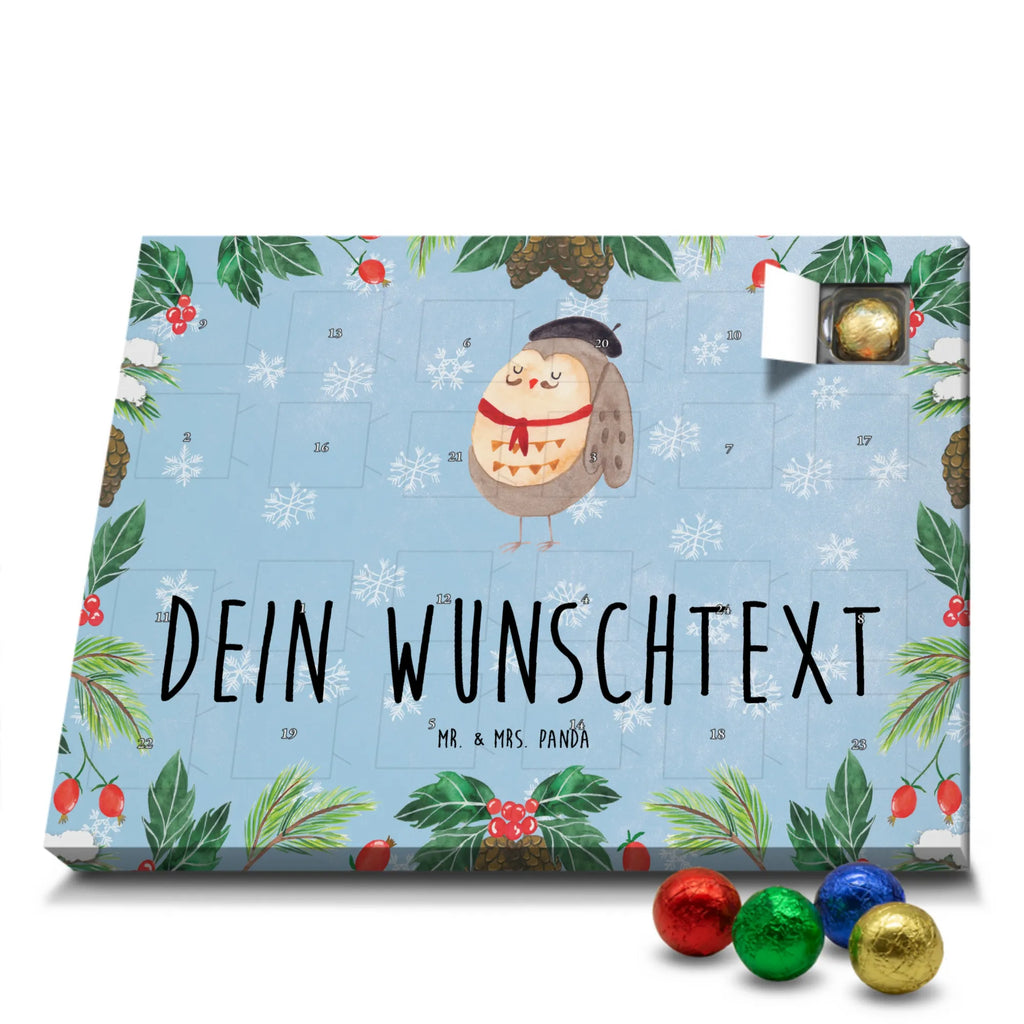 Personalisierter Schoko Adventskalender Eule Frankreich Personalisierter Adventskalender, Adventskalender mit Namen, Eule, Eulen, Owl, Eule Deko, La Vie Est Belle, Hibou, Frankreich, Das Leben Ist schön, Spruch schön, Spruch Französisch