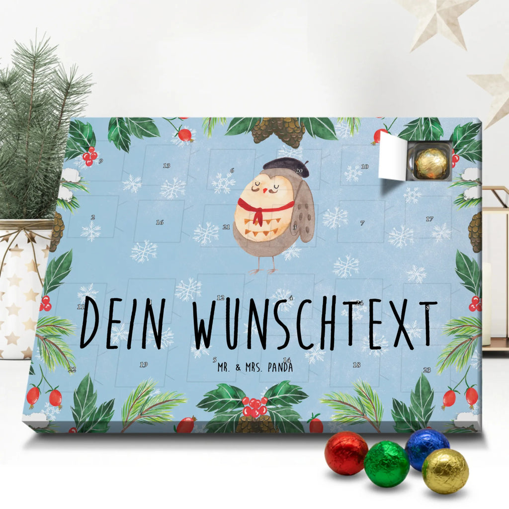 Personalisierter Schoko Adventskalender Eule Frankreich Personalisierter Adventskalender, Adventskalender mit Namen, Eule, Hibou, Eulen, Spruch schön, Frankreich, Eule Deko, Owl, Das Leben Ist schön, Spruch Französisch, La Vie Est Belle