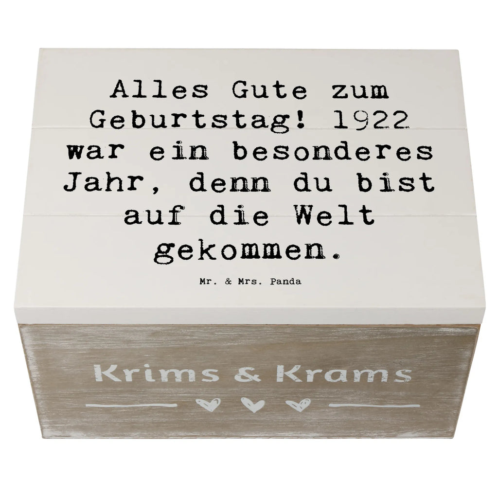 Wooden chest Saying Alles Gute zum Geburtstag! 1922 war ein besonderes Jahr, denn du bist auf die Welt gekommen. Schatulle, Erinnerungskiste, XXL, Erinnerungsbox, Dekokiste, Geschenkdose, Kiste, Holzkiste, Aufbewahrungsbox, Truhe, Schatzkiste, Geschenkbox, Geburtstag, Geburtstagsgeschenk, Geschenk