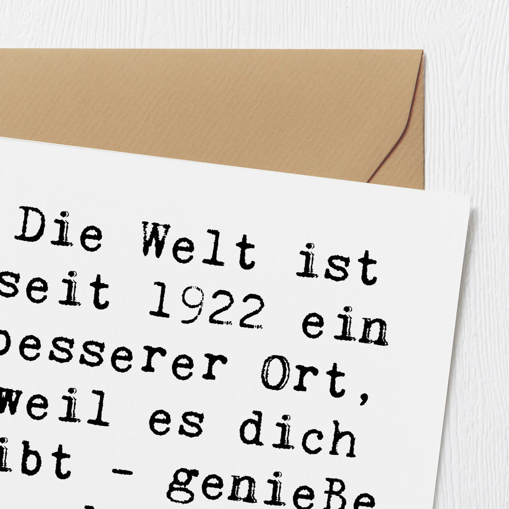 Deluxe Karte Spruch 1922 Geburtstag Einladungskarte, Glückwunschkarte, Hochwertige Klappkarte, Grußkarte, Hochzeitskarte, Hochwertige Grußkarte, Geburtstagskarte, Klappkarte, Karte, Geburtstag, Geburtstagsgeschenk, Geschenk