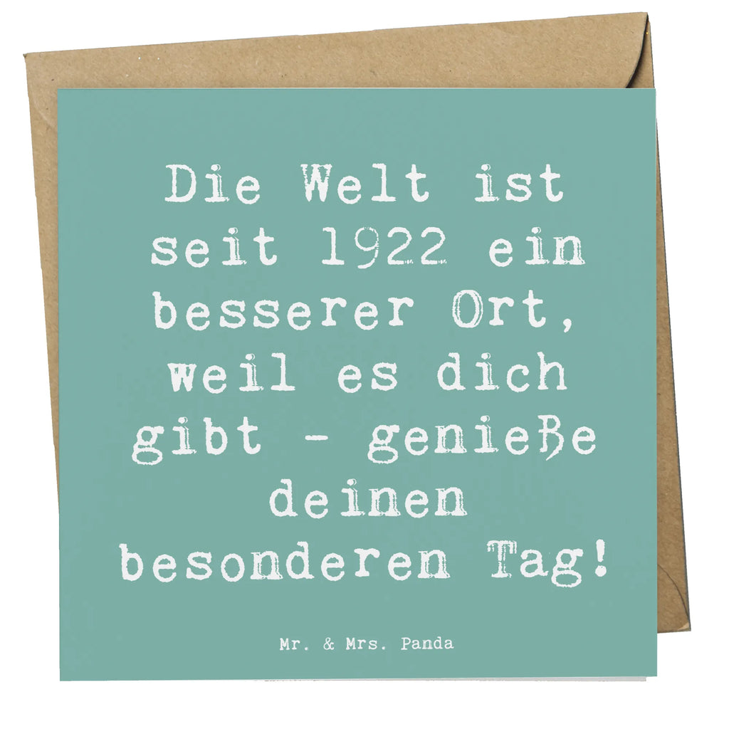 Deluxe Karte Spruch 1922 Geburtstag Einladungskarte, Glückwunschkarte, Hochwertige Klappkarte, Grußkarte, Hochzeitskarte, Hochwertige Grußkarte, Geburtstagskarte, Klappkarte, Karte, Geburtstag, Geburtstagsgeschenk, Geschenk