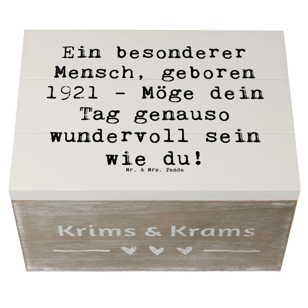 Wooden chest Saying Ein besonderer Mensch, geboren 1921 - Möge dein Tag genauso wundervoll sein wie du! Geschenkdose, Erinnerungskiste, Kiste, Schatzkiste, Aufbewahrungsbox, Truhe, Schatulle, Dekokiste, XXL, Erinnerungsbox, Holzkiste, Geschenkbox, Geburtstag, Geburtstagsgeschenk, Geschenk